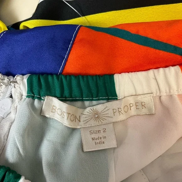 BOSTON PROPER sz 2 Pleated Wild Halter Maxi Sundress Multi - Picture 13 of 15